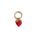 Cotton Crochet Baby Rattle Red Strawberry Teether