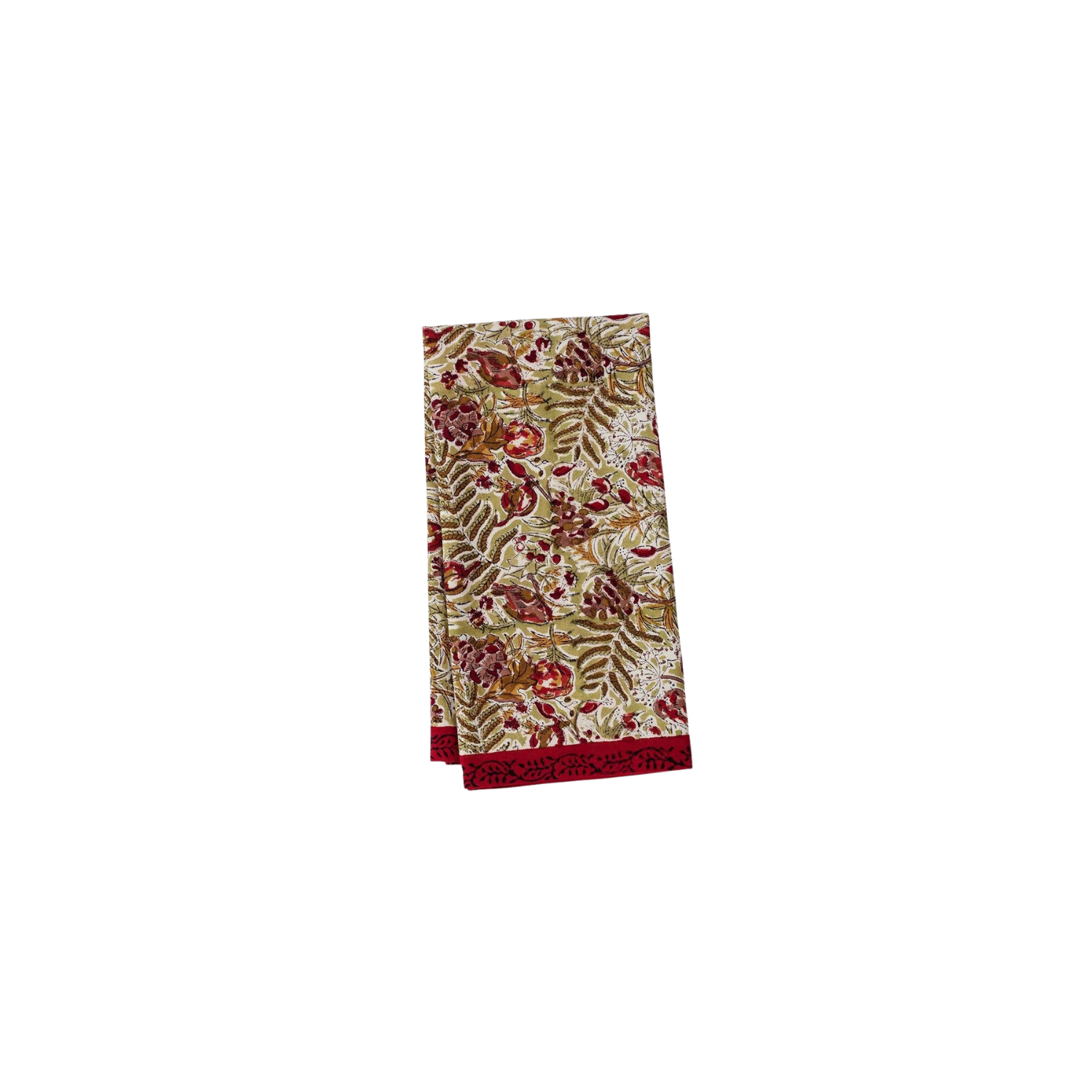 Winter Garden Red/Green Tea Towel