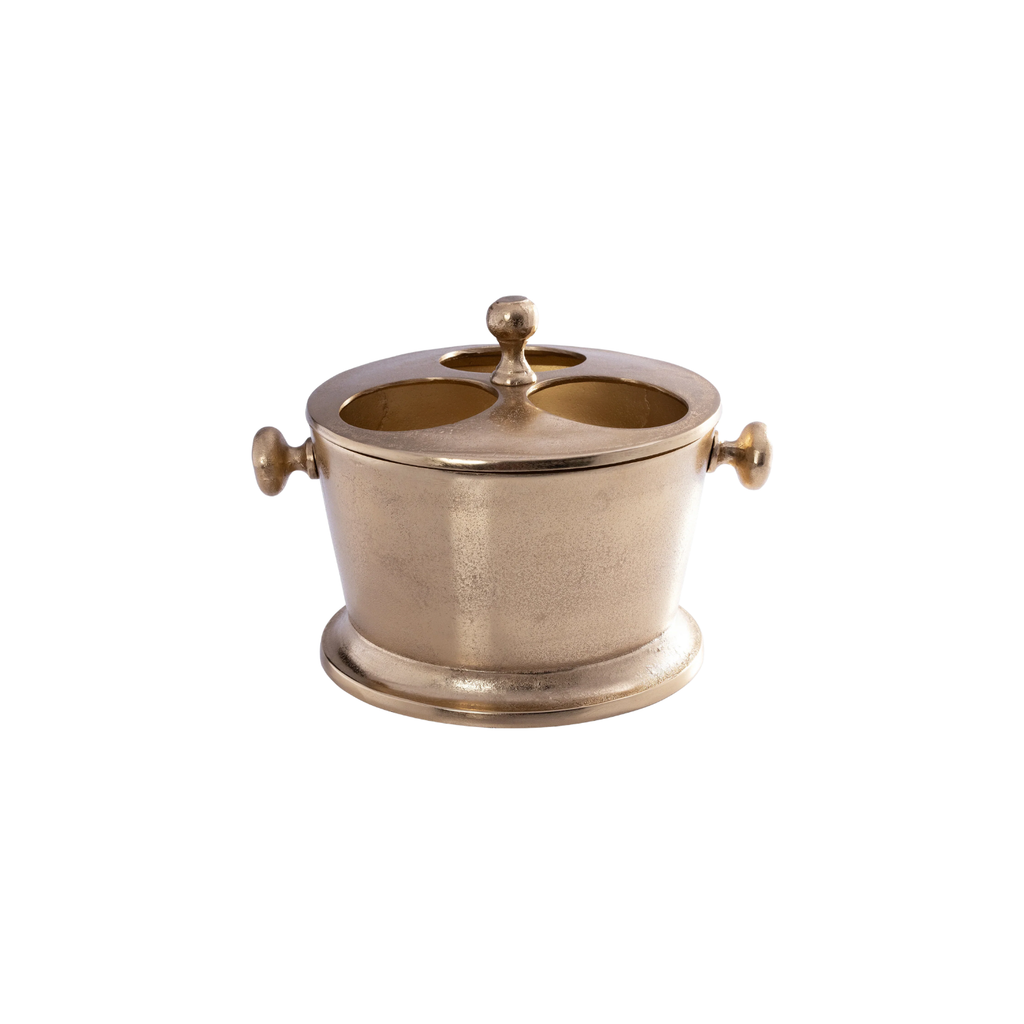 Alloy Three Bottle Wine Holder | Gold | In Shoppe Pickup Only