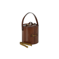 Leather & Brass Ice Bucket | In Shoppe Pickup Only