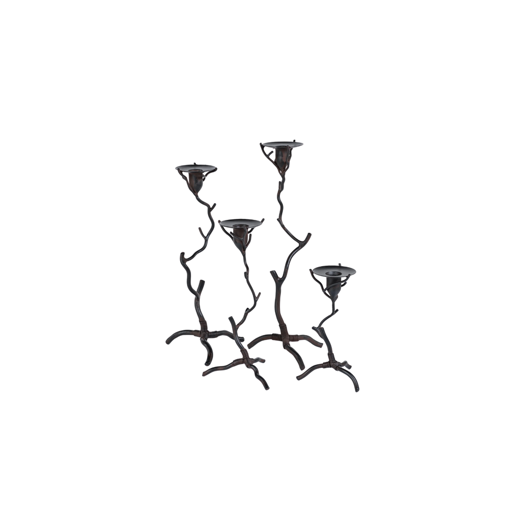 Twig Wrought Iron Candle Holder | Rust | In Shoppe Pickup Only