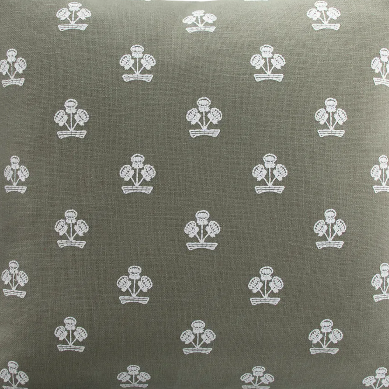 Flower Basket Pillow | Moss