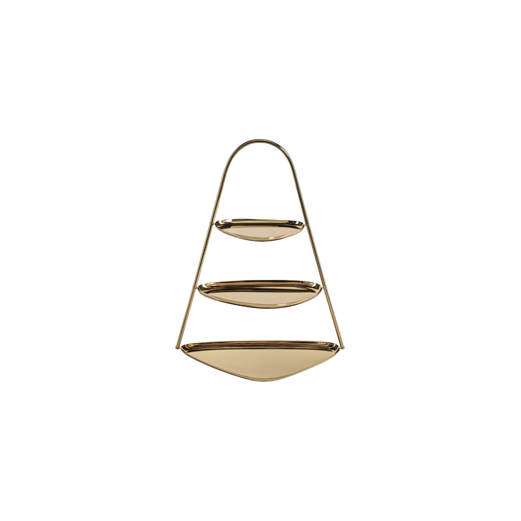 Epicurean 3-Tier Hors d'euvre and Petits | Polished Gold | In Shoppe Pickup Only