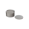 Gray Leather Coaster Set