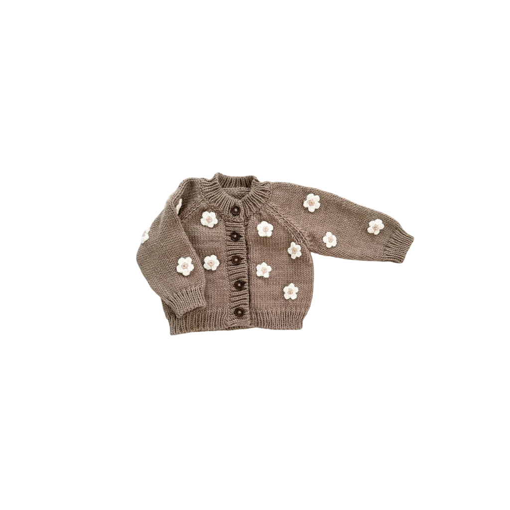Tan Flower Cardigan
