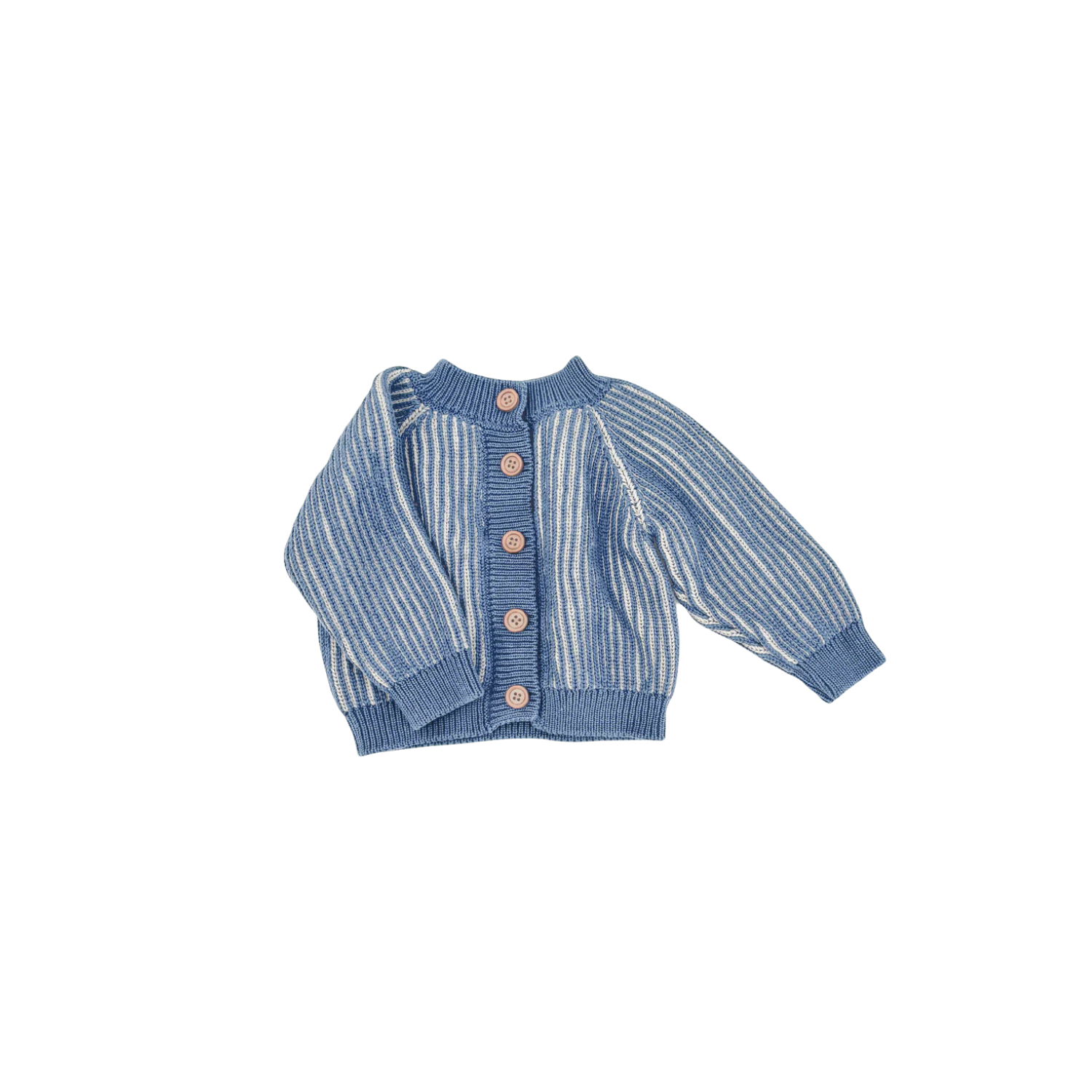 Dusty Blue Cotton Brioche Cardigan