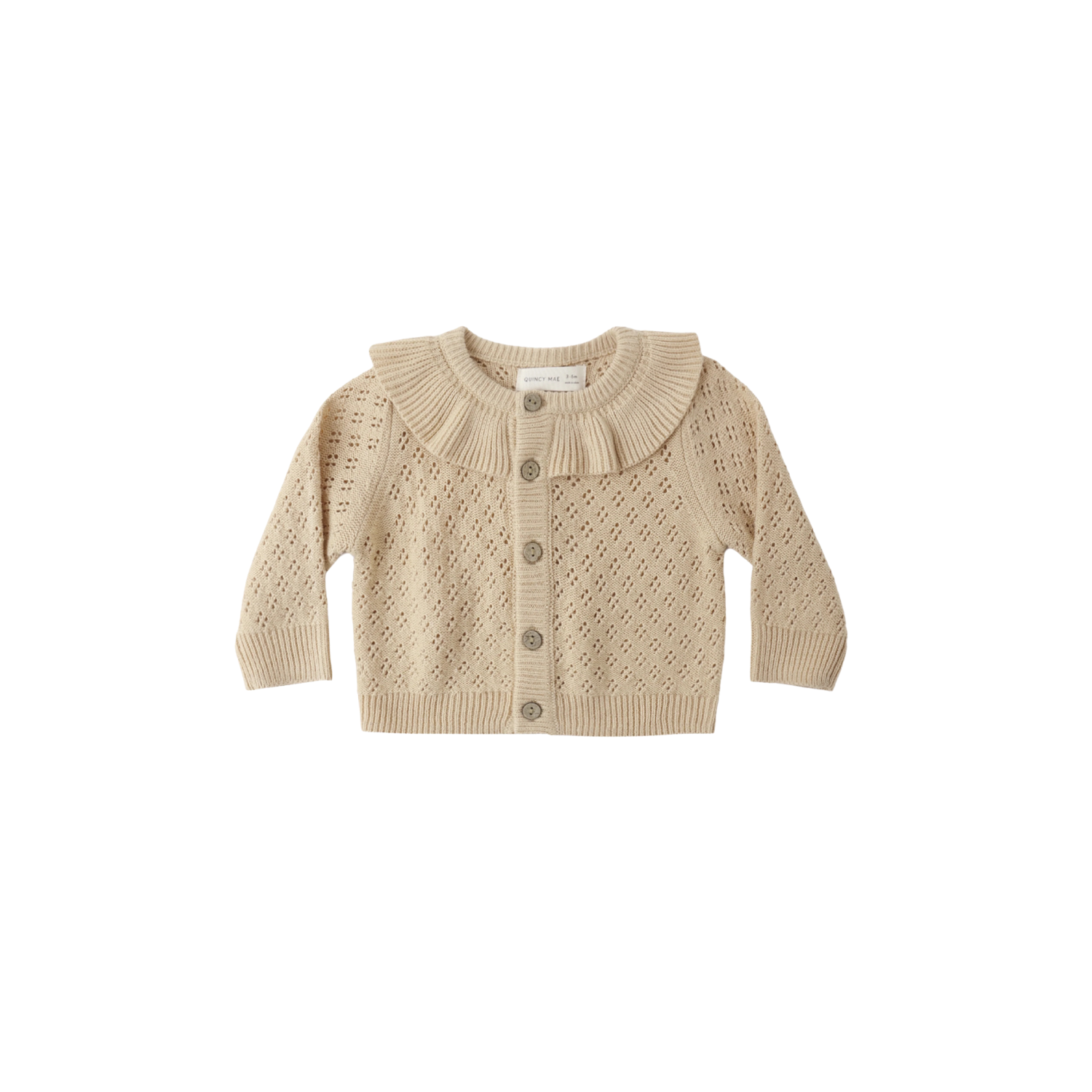 Ruffle Collar Cardigan | Natural