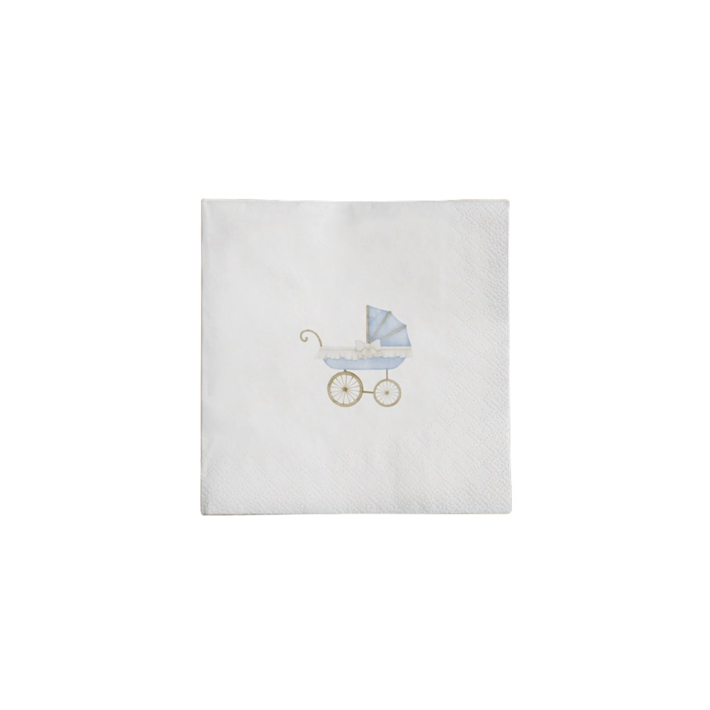 Baby Carriage Cocktail Napkin | Blue