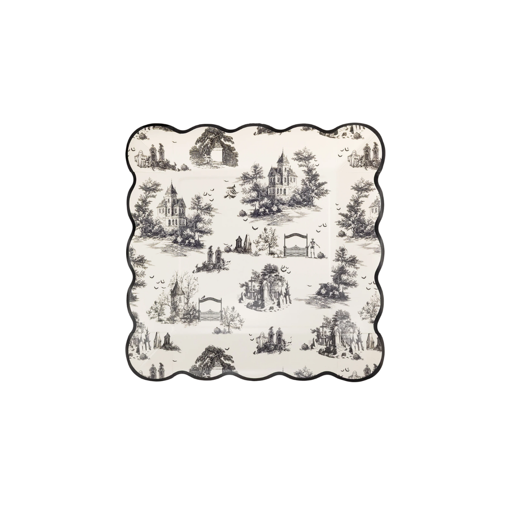 Halloween Toile Plate Set