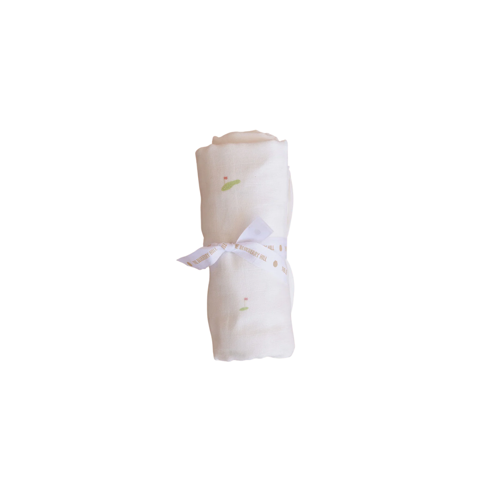 Organic Muslin Swaddle, Golf - Green