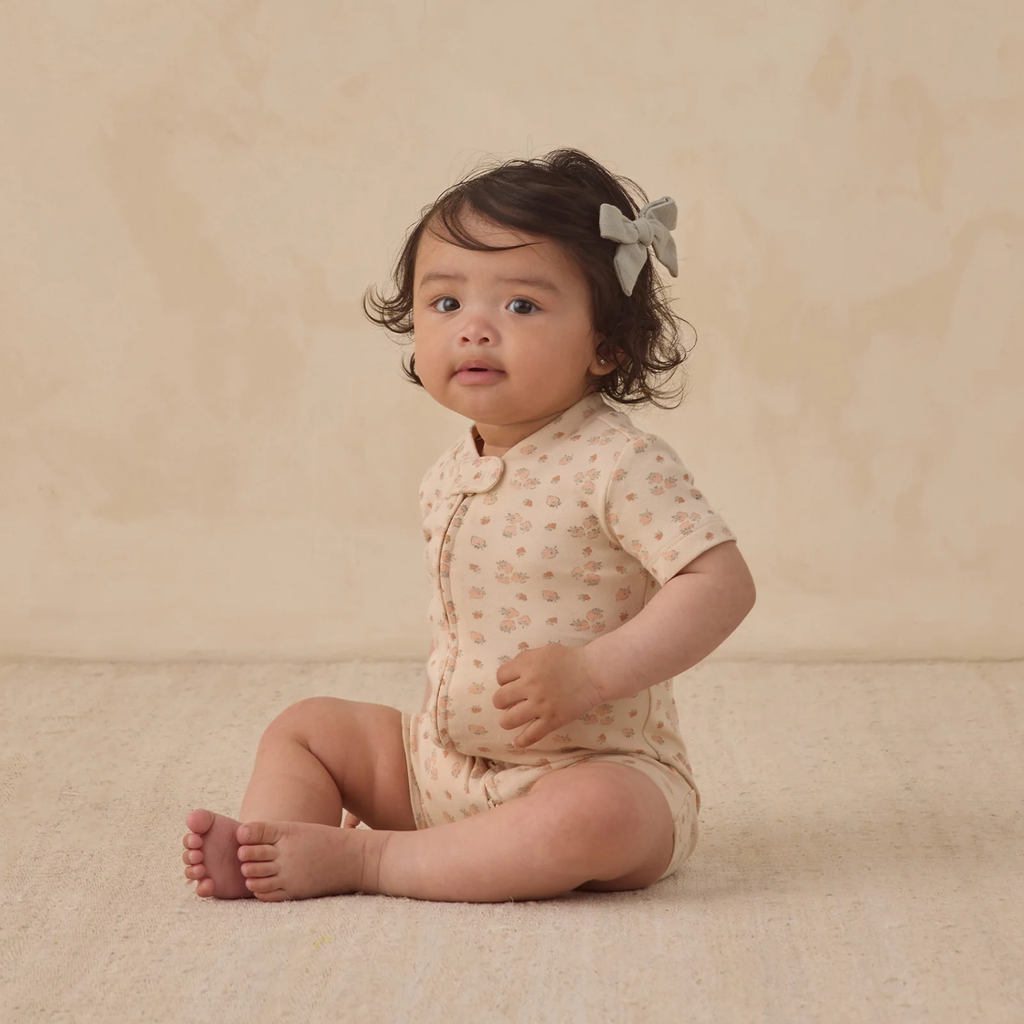 Zip Short Sleeve Sleeper | Strawberries