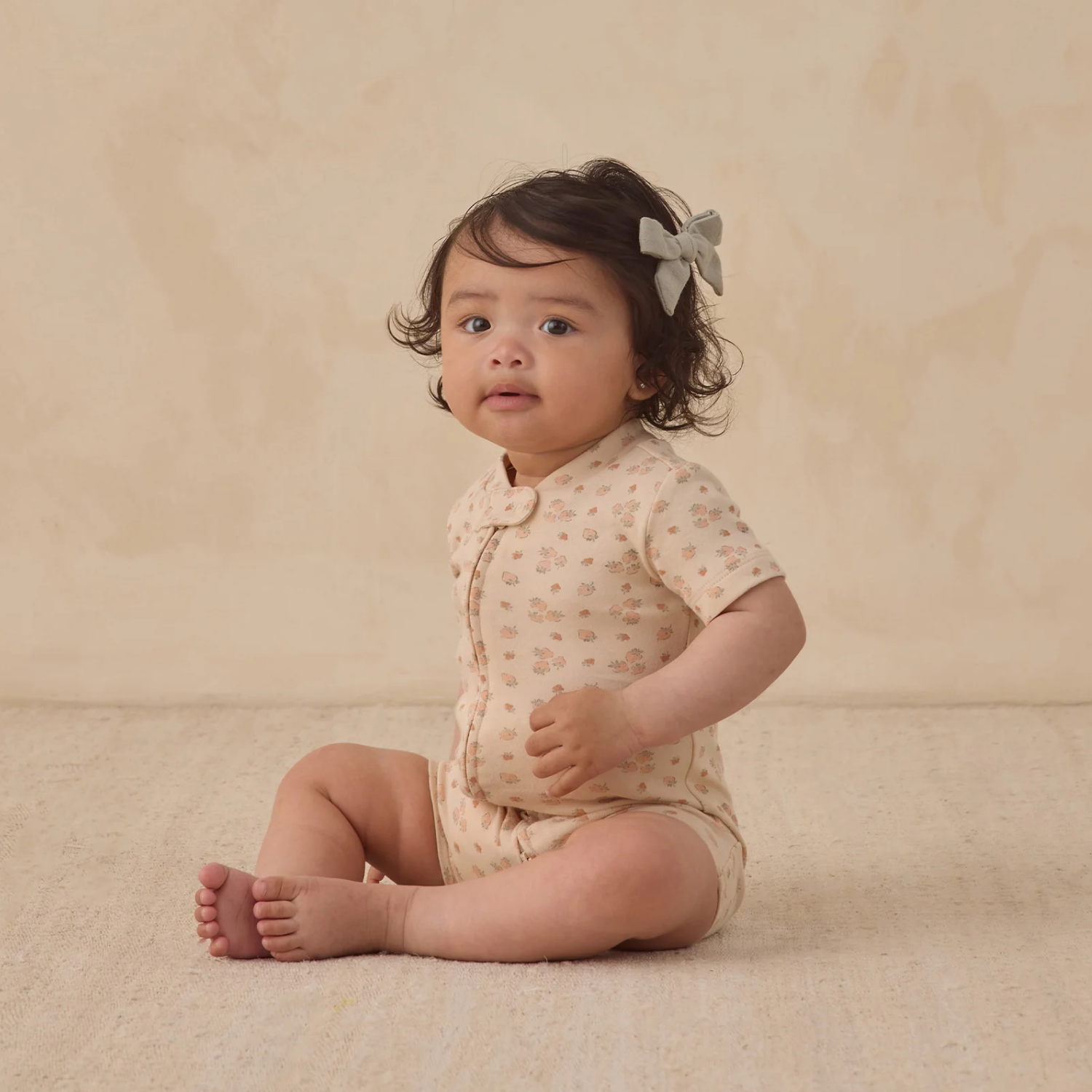 Zip Short Sleeve Sleeper | Strawberries