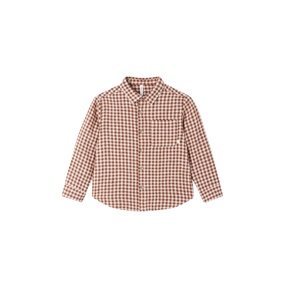Collared Long Sleeve Shirt | Brick Check