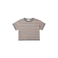 Boxy Crop Knit Tee | Multi Stripe