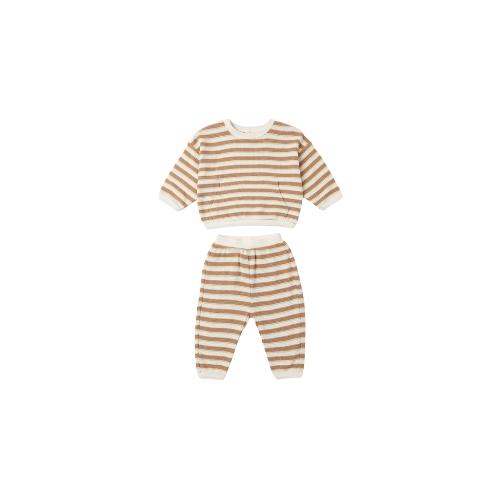 Waffle Slouch Set | Spice Stripe
