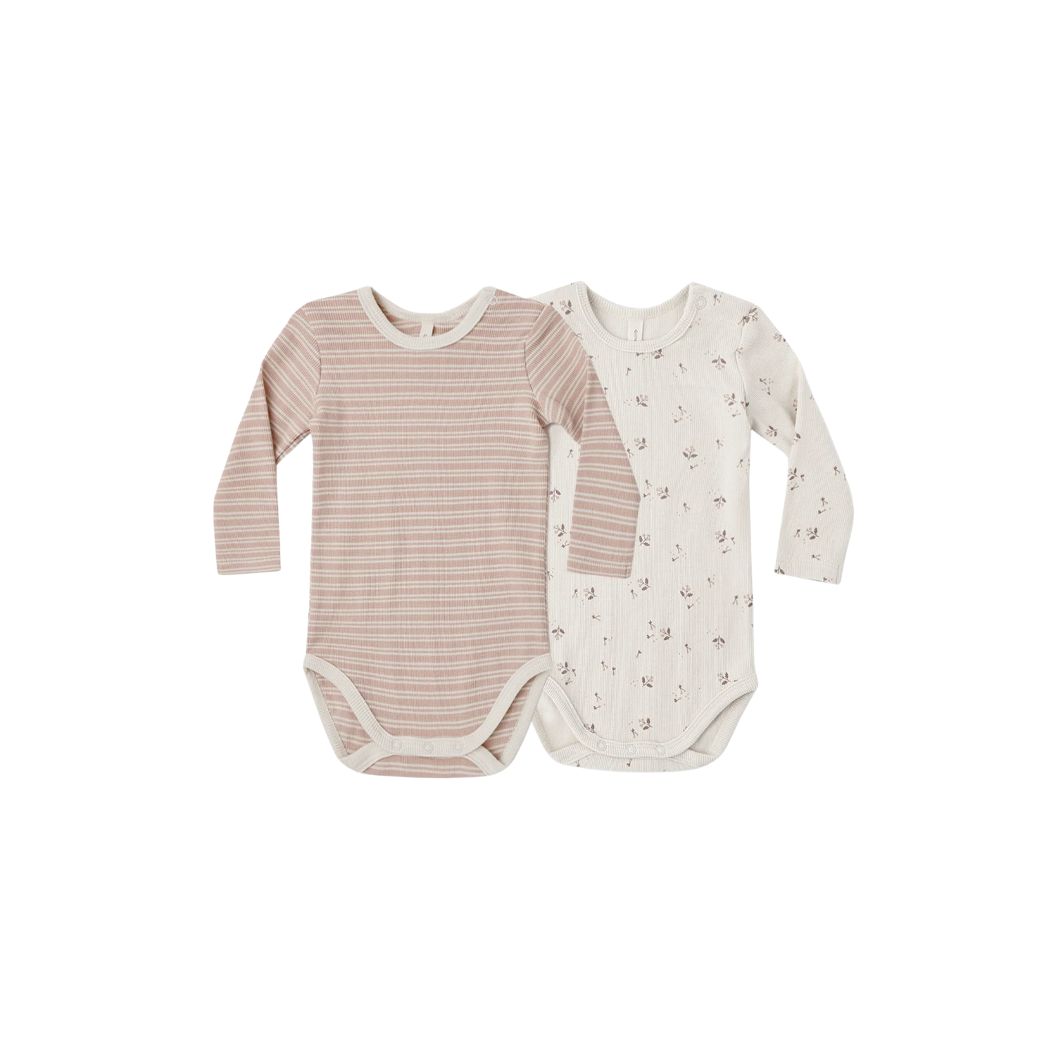 Ribbed Bodysuit | Two pack | Dusty Rose Microstripe & Fall Ditsy
