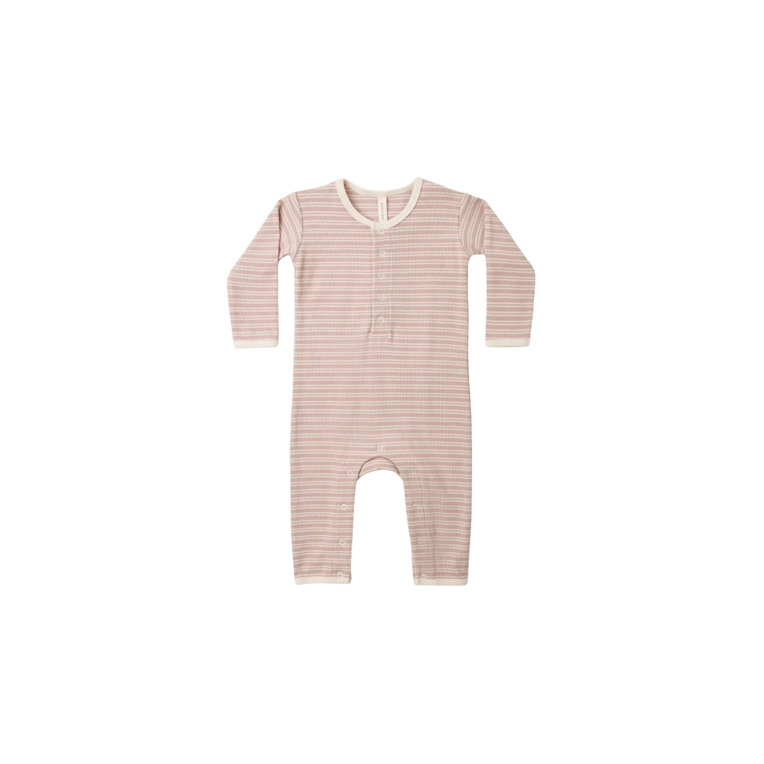 Ribbed Baby Jumpsuit | Dusty Rose Microstripe