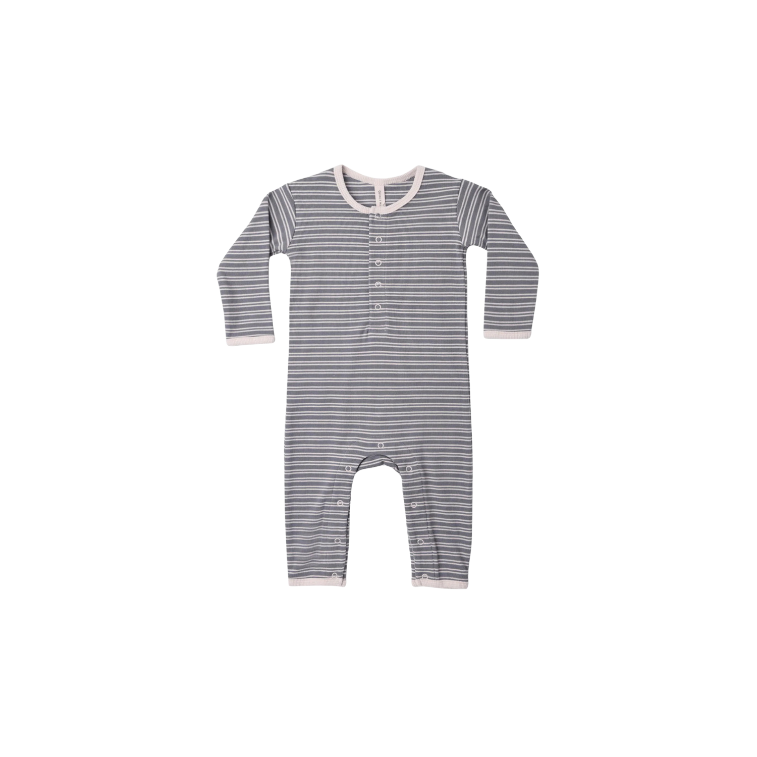 Ribbed Baby Jumpsuit | Slate Microstripe