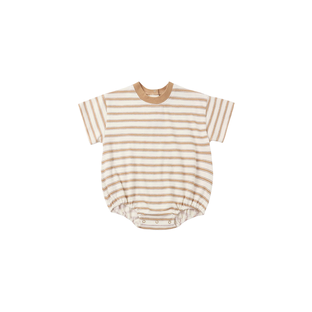 Relaxed Bubble Romper | Fawn Stripe