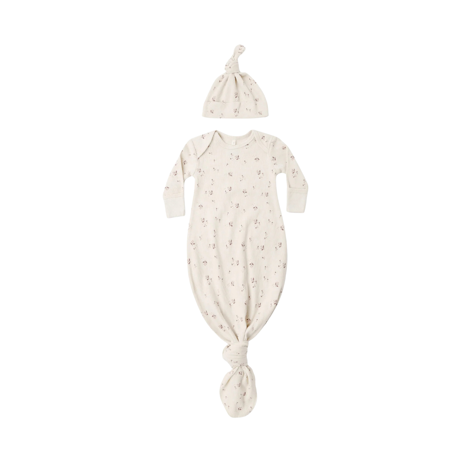 Knotted Baby Gown & Hat Set | Fall Ditsy