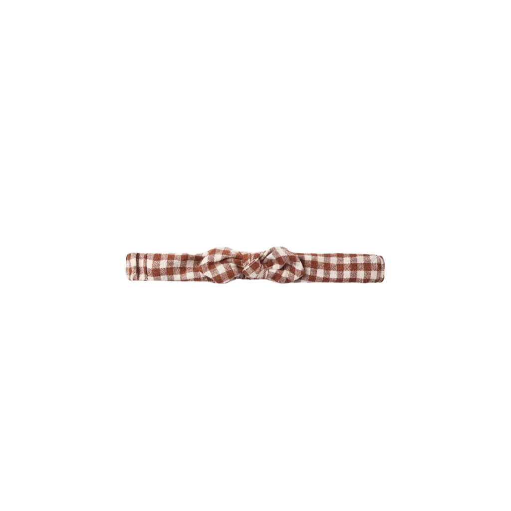 Baby Bow Headband l Brick Check
