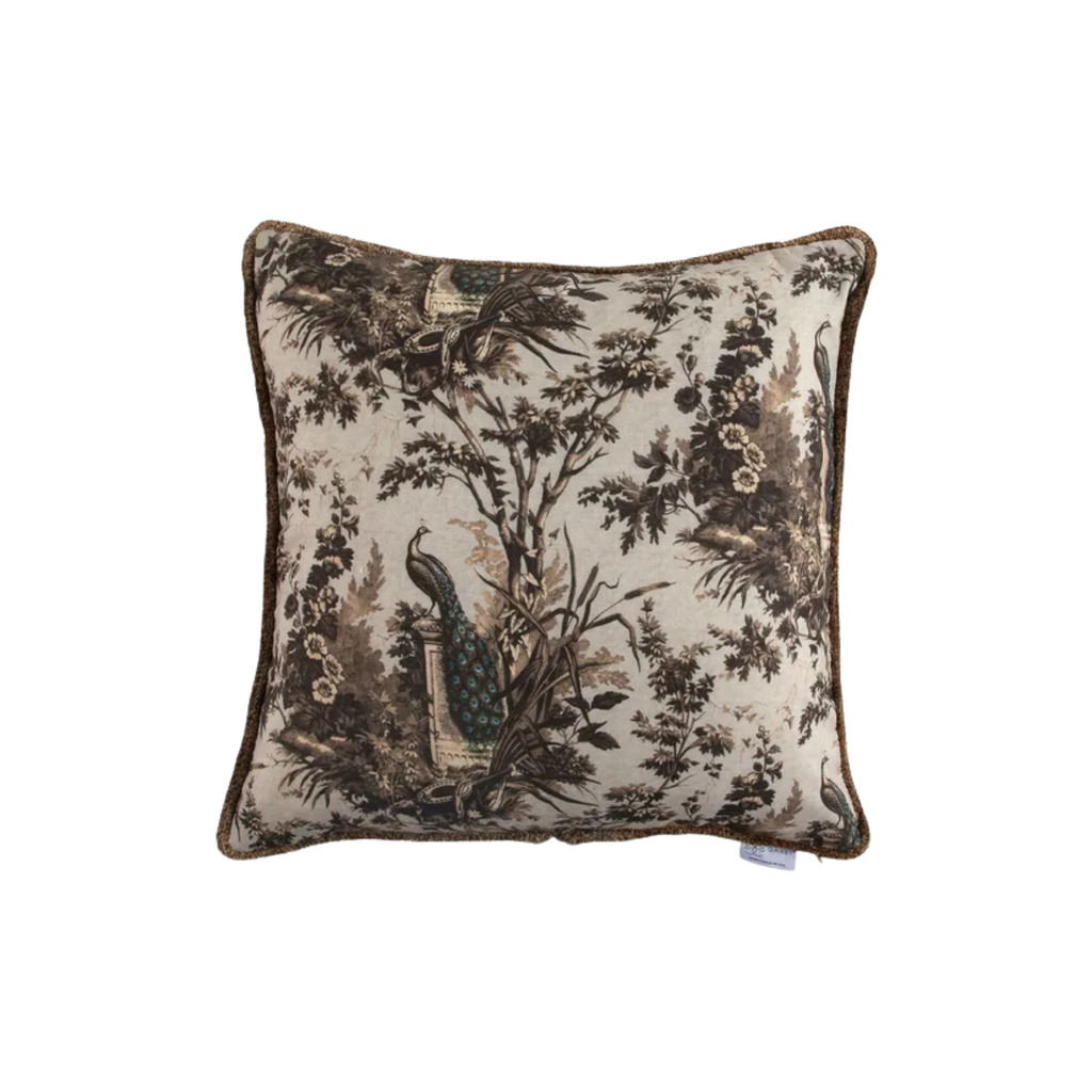 Peacock Bark Feather Pillow
