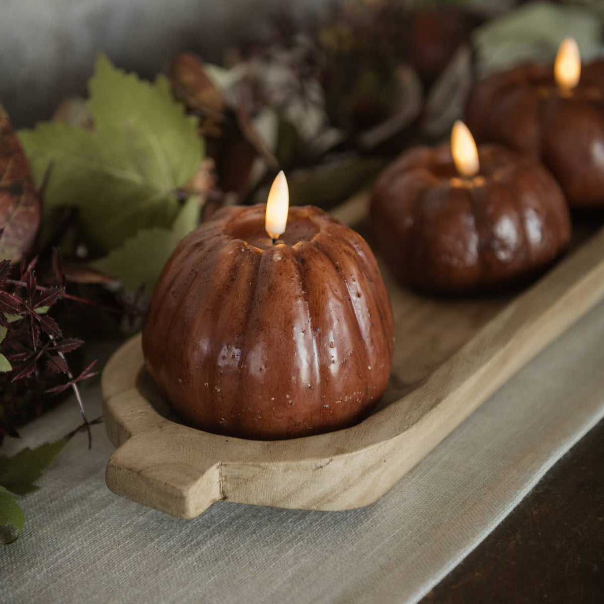 Bronze Tall Pumpkin Candle