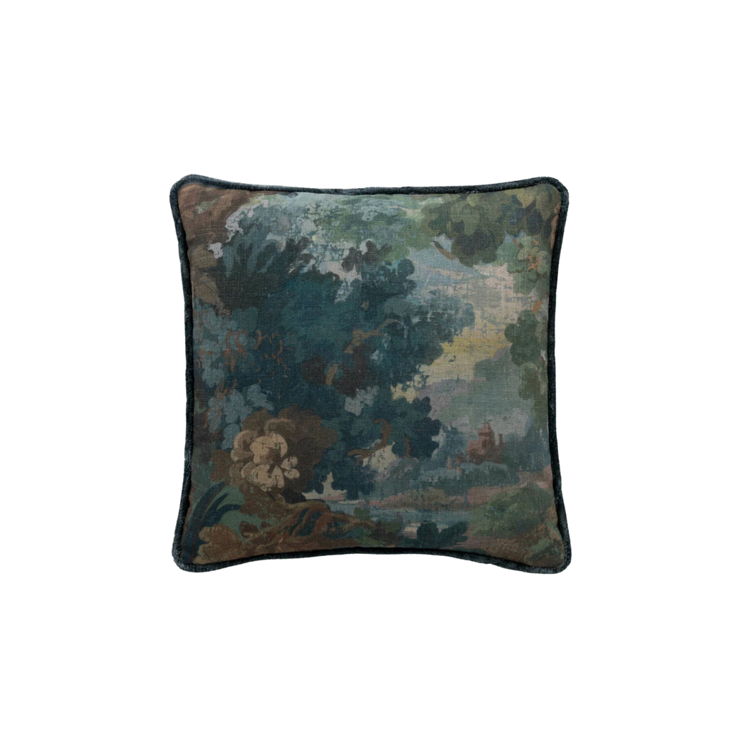 Tapestry Blue Feather Pillow
