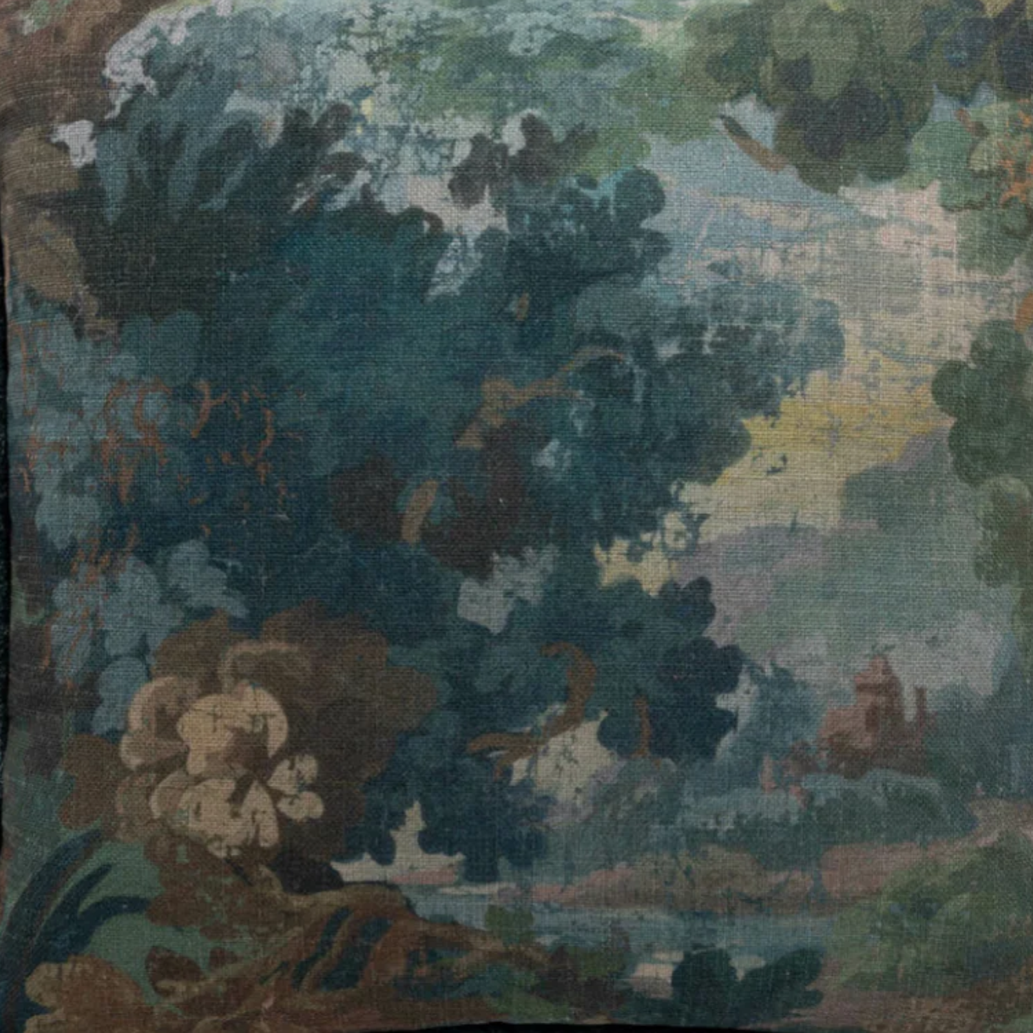 Tapestry Blue Feather Pillow