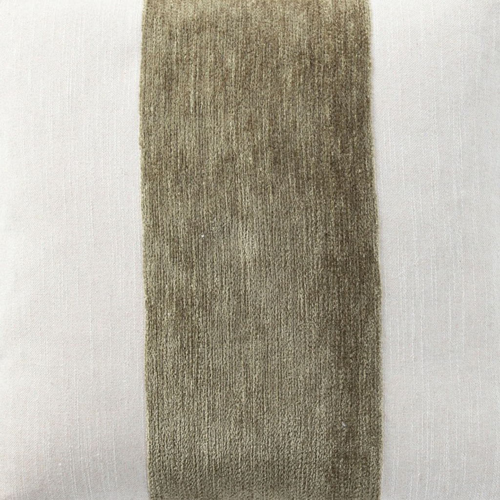 Wide Stripe Chenille Pillow | Moss