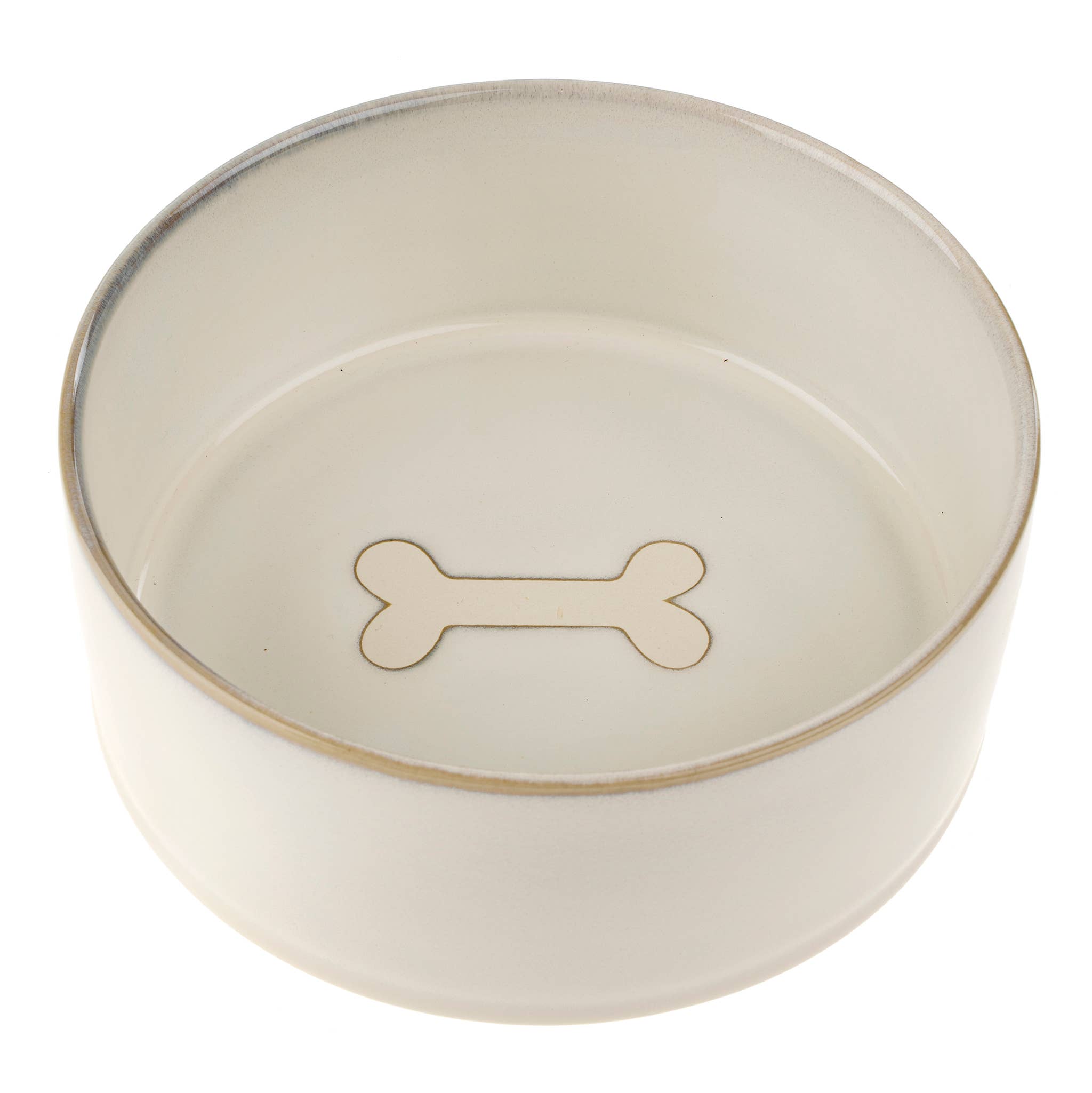 Large Pottery Pet Bowl | White | In Shoppe Pickup Only
