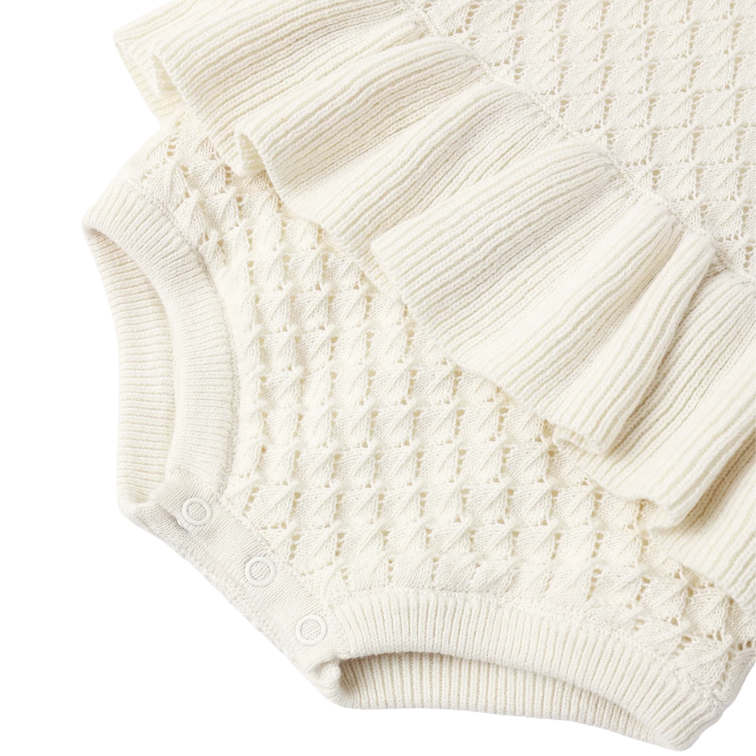 Crochet Ruffle Romper | Natural