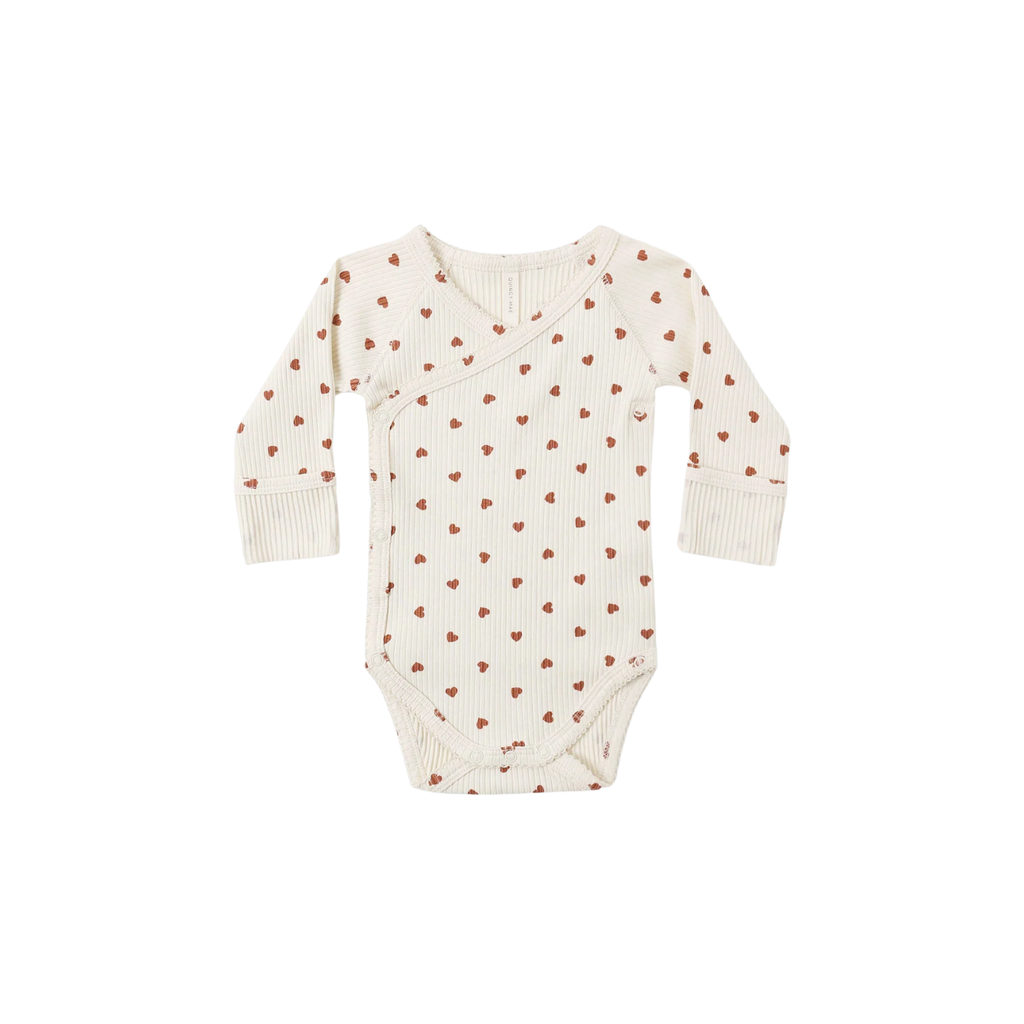 Side Snap Bodysuit Red Hearts