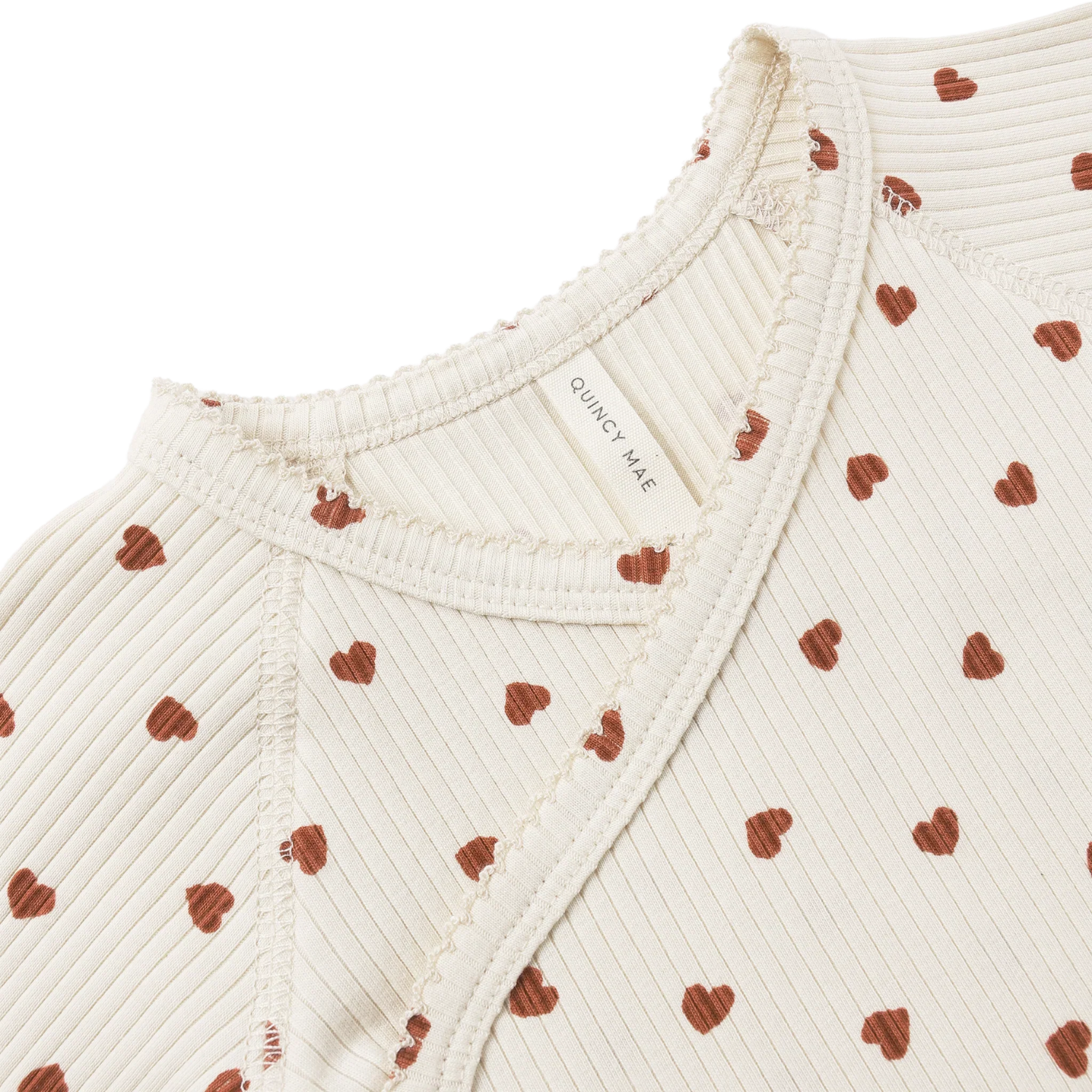 Side Snap Bodysuit Red Hearts