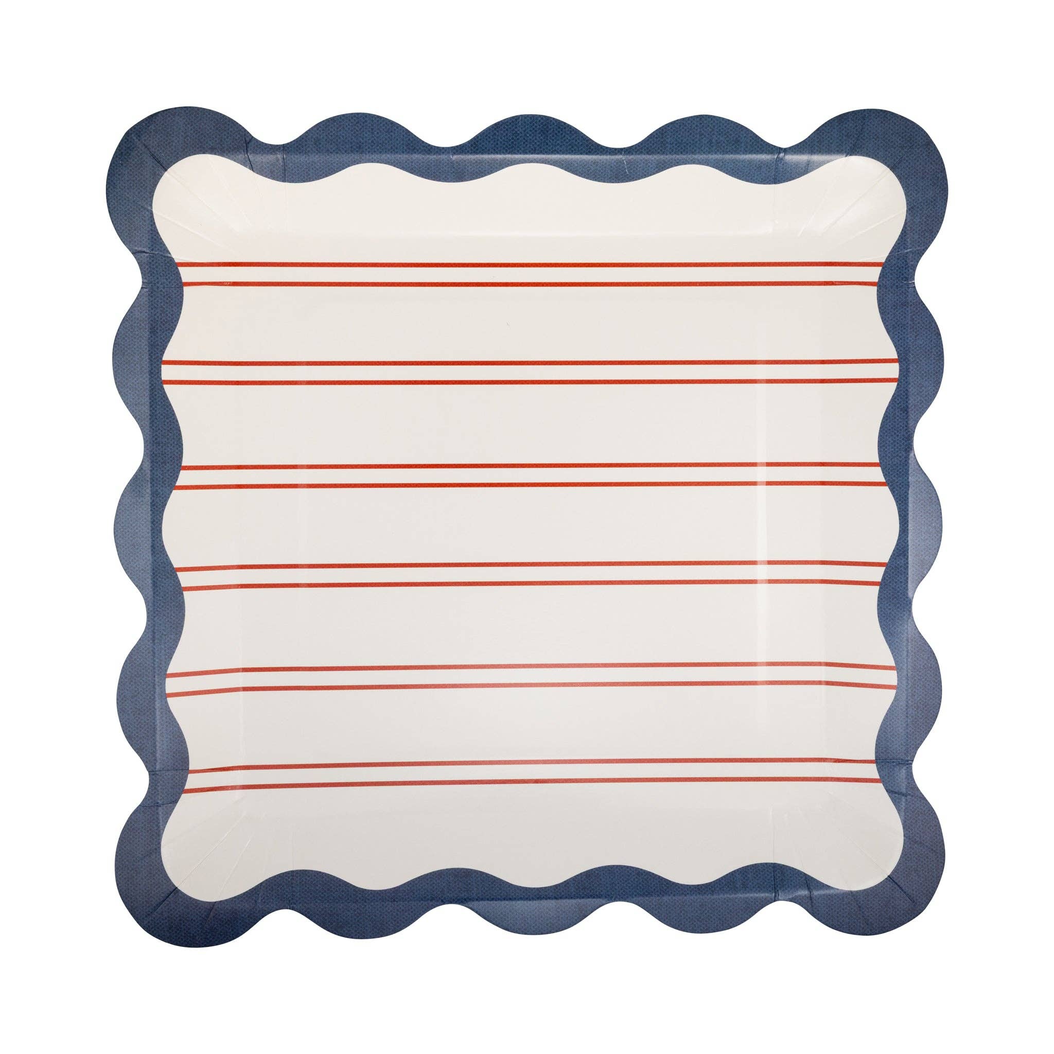 Red Stripes Paper Plate
