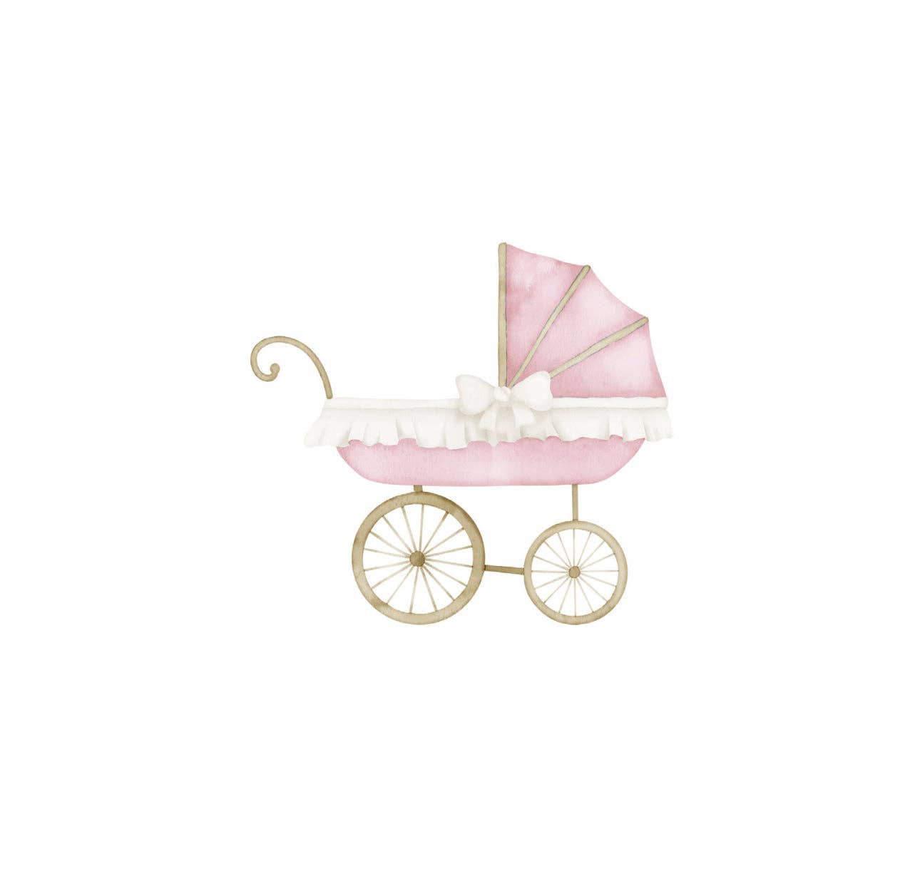 Baby Carriage Cocktail Napkin | Pink