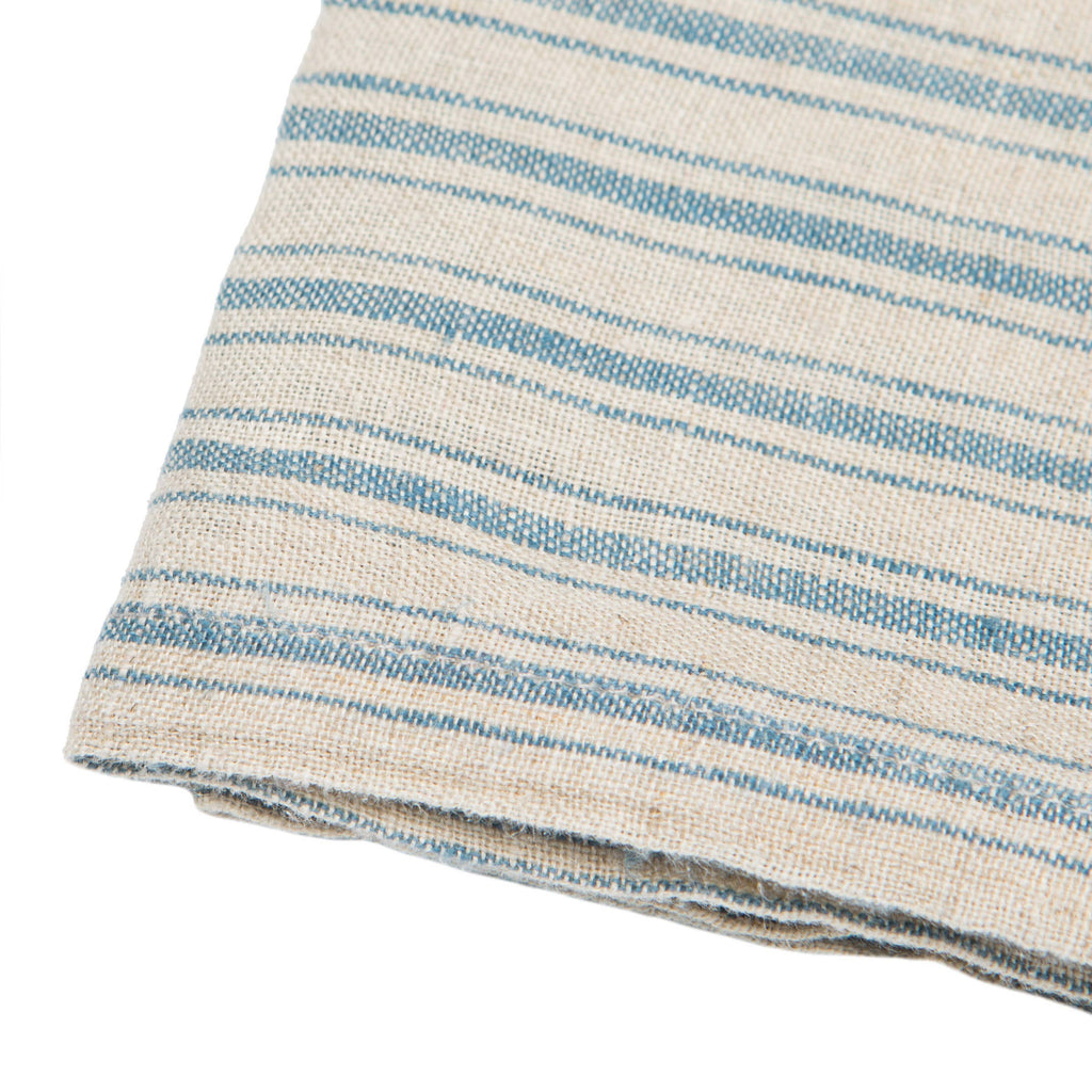 Boat Stripe Linen Towels | Natural & Blue
