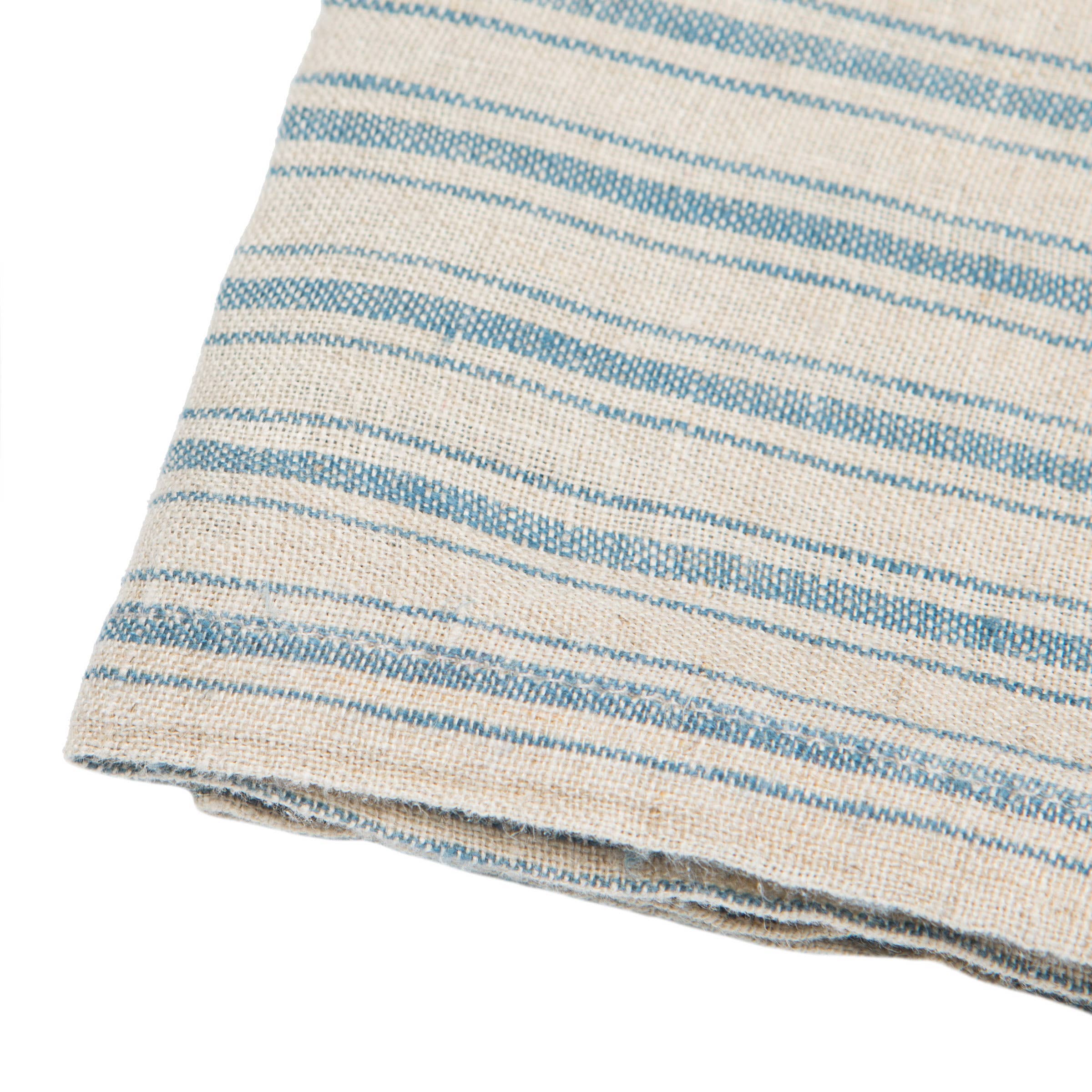 Boat Stripe Linen Towels | Natural & Blue