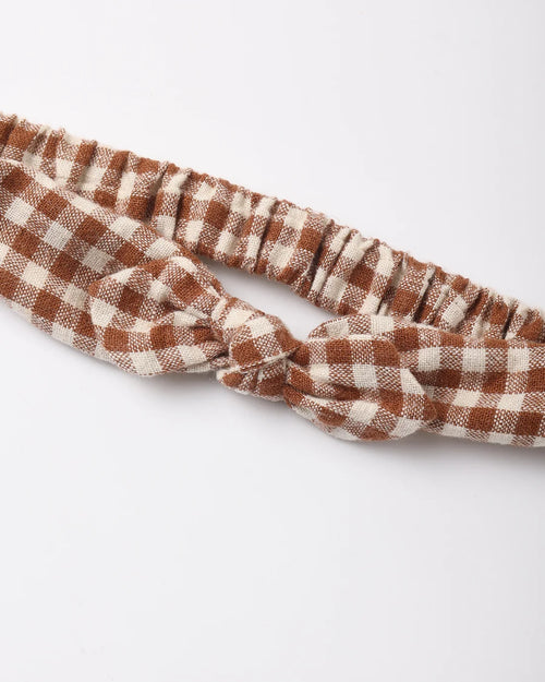Baby Bow Headband l Brick Check
