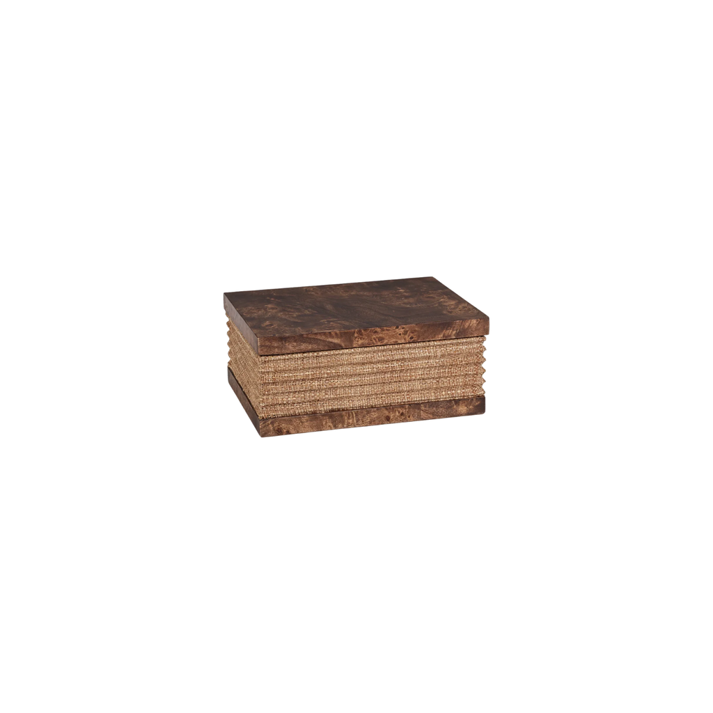 Rosso Burlwood & Raffia Box | In Shoppe Pickup Only