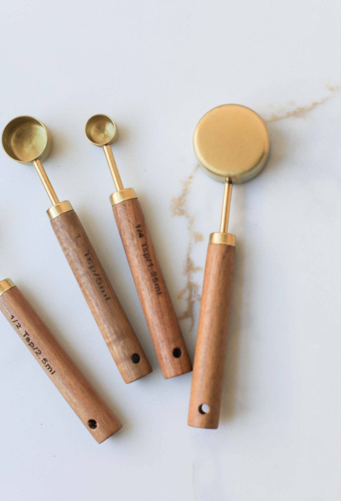 Wood Handle Measuring Spoons Set