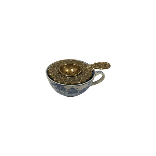 Antiqued Brass Tea Strainer