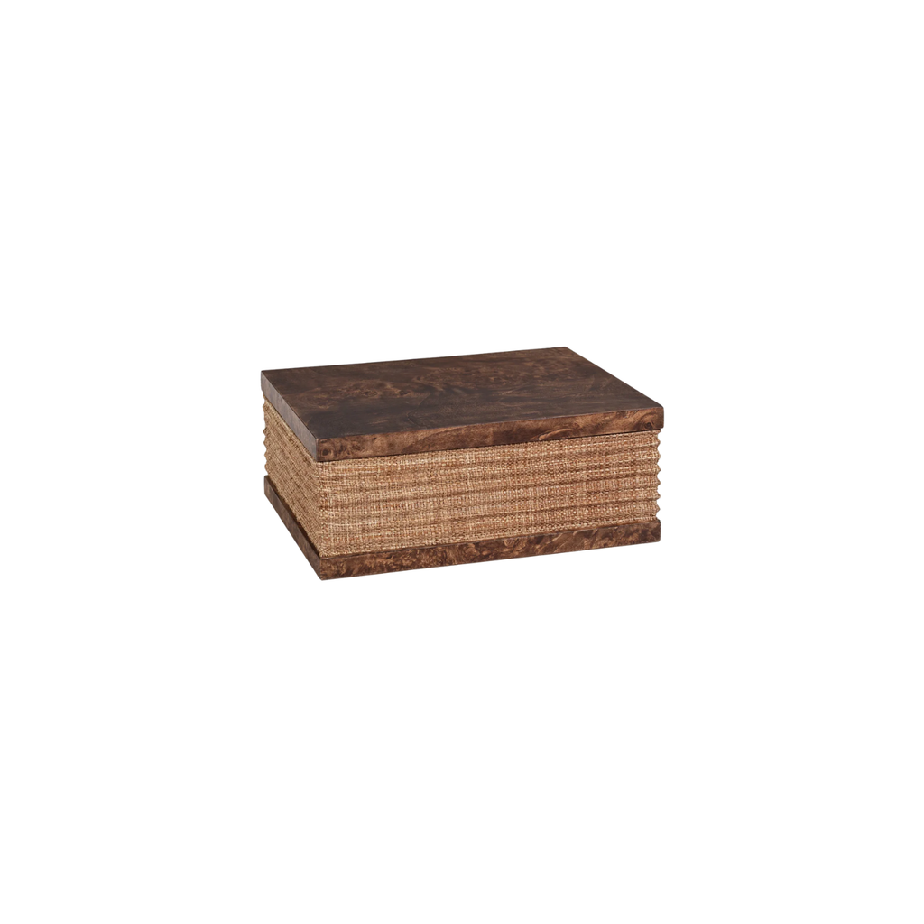Rosso Burlwood & Raffia Box | In Shoppe Pickup Only