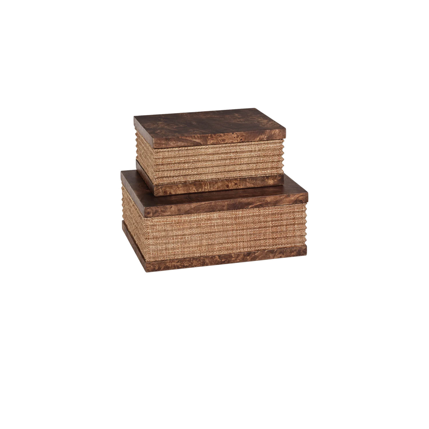 Rosso Burlwood & Raffia Box | In Shoppe Pickup Only