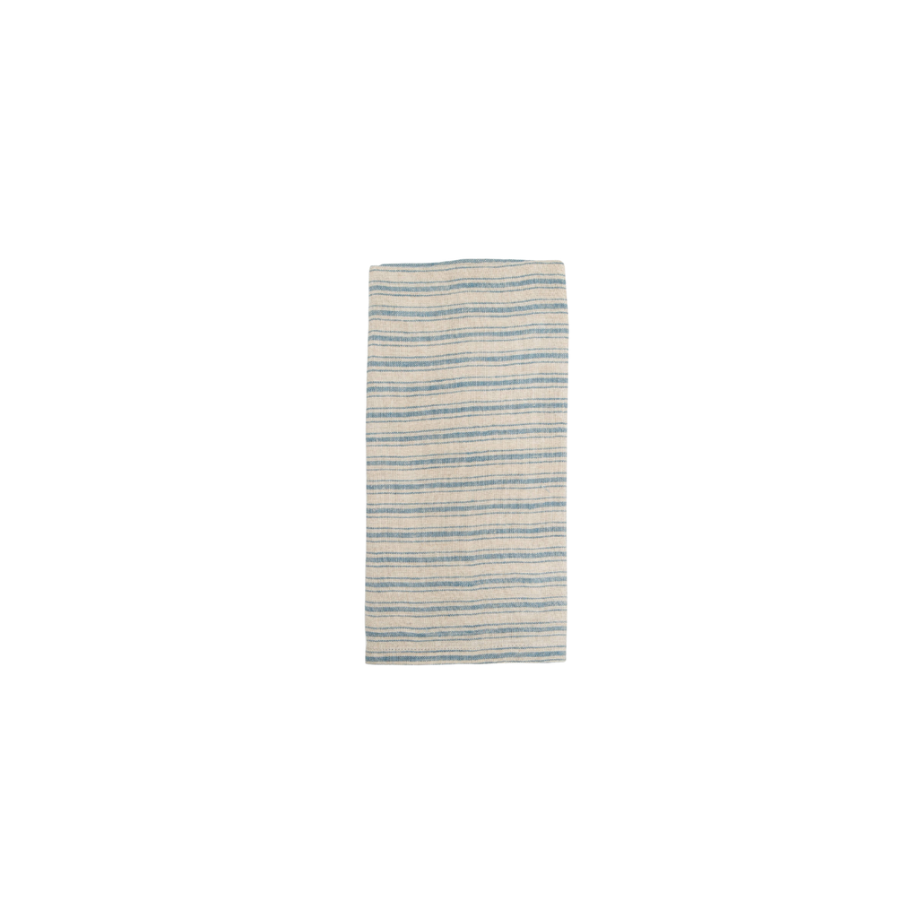 Boat Stripe Linen Towels | Natural & Blue