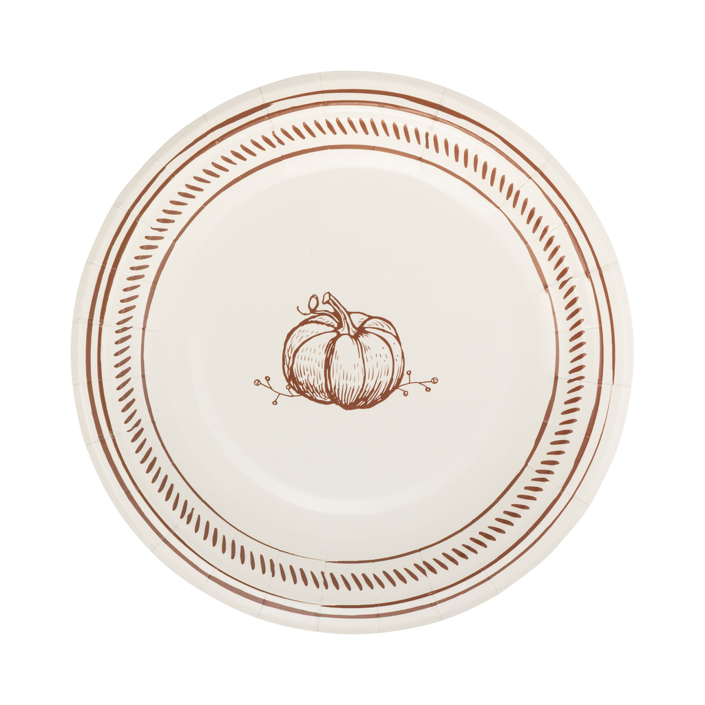 Pumpkin Line Art Plate Set