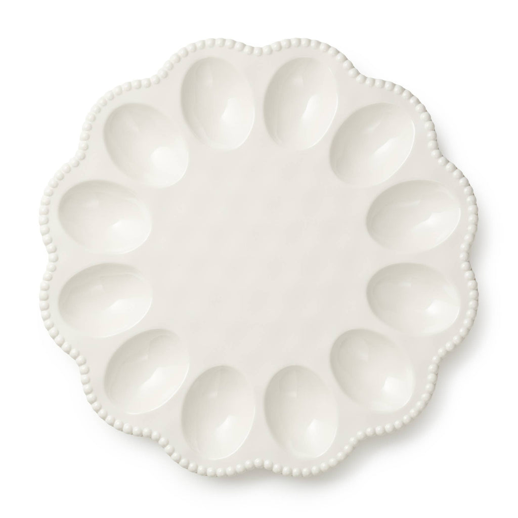 Perlette Cream Egg Plate | In Shoppe Pickup Only