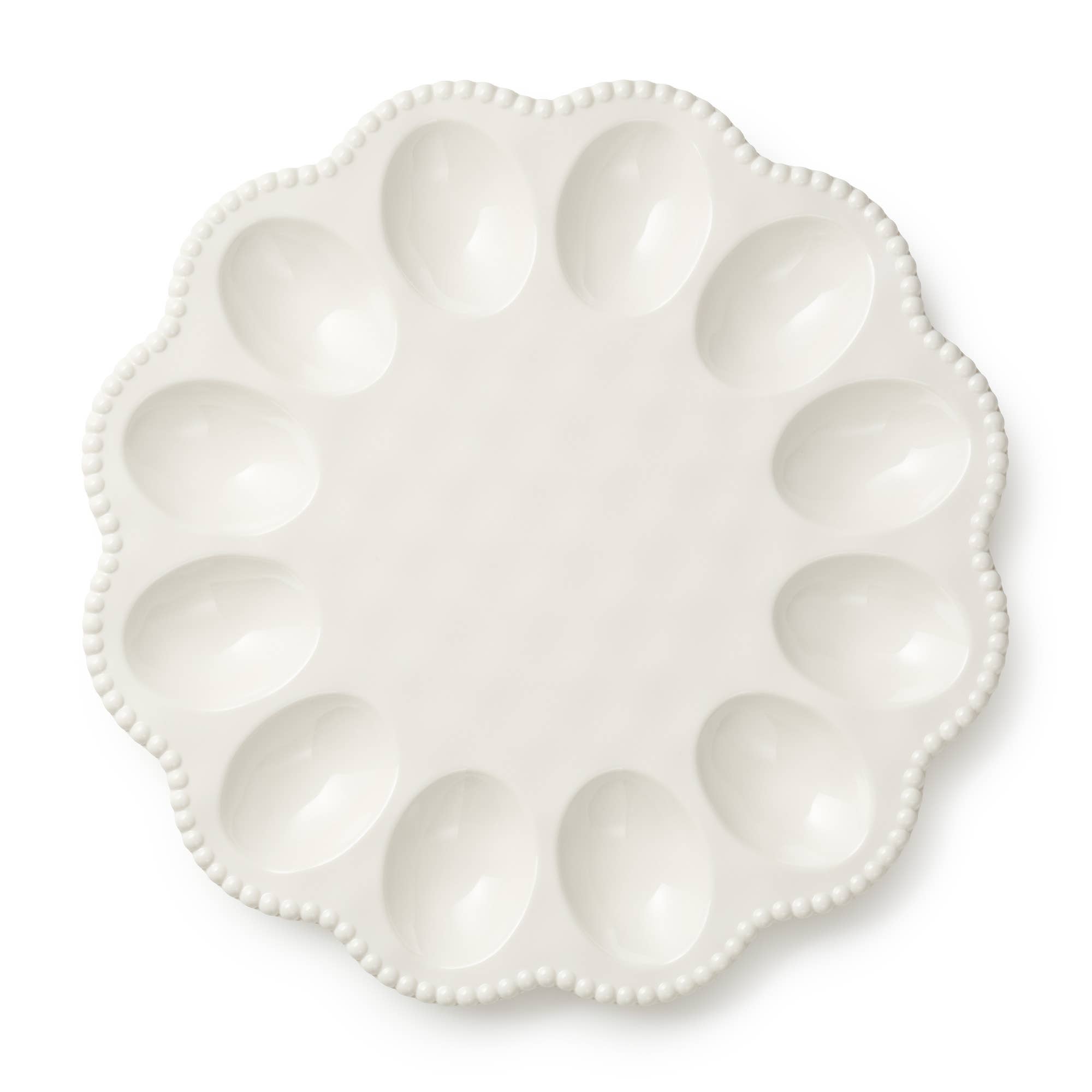 Perlette Cream Egg Plate | In Shoppe Pickup Only