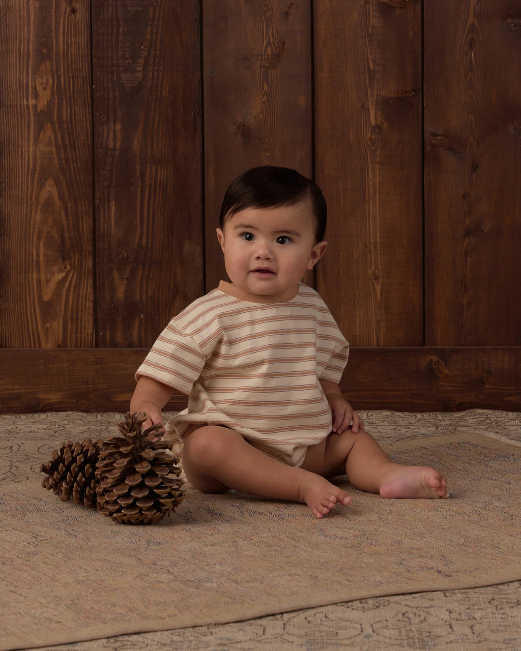 Relaxed Bubble Romper | Fawn Stripe