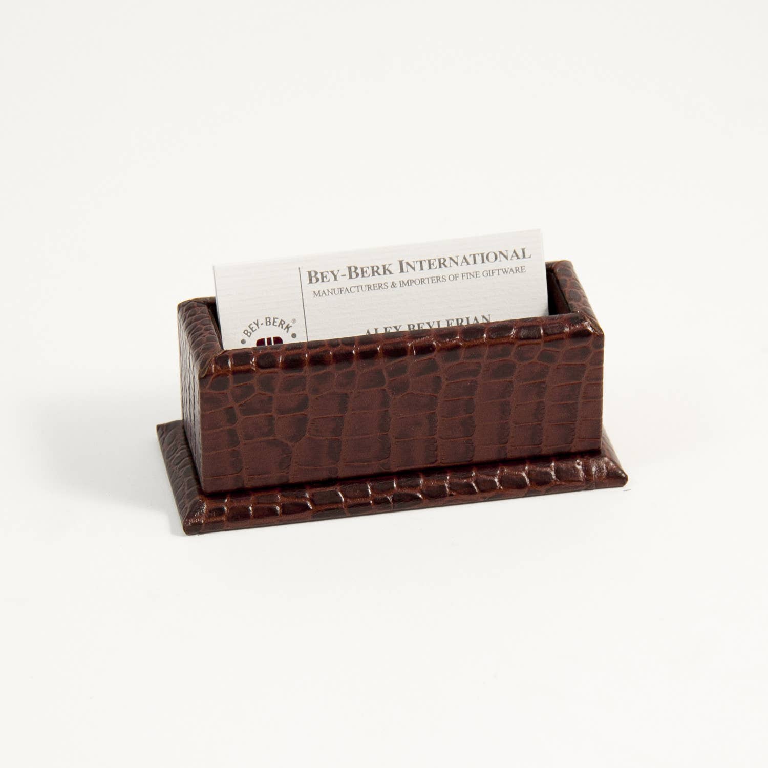 Leather Business Card Holder | Brown